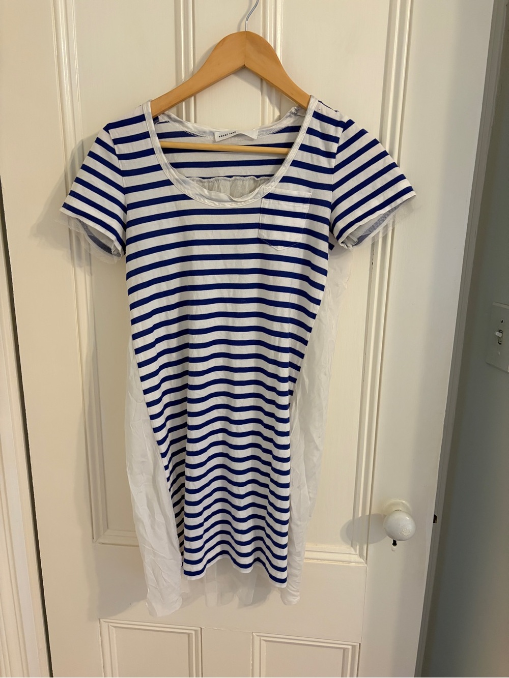 Sacai Luck EUC Striped Navy & White Short Sleeve Dress Size 1 (US Small)
